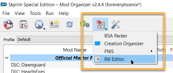 MO2 Open INI Editor