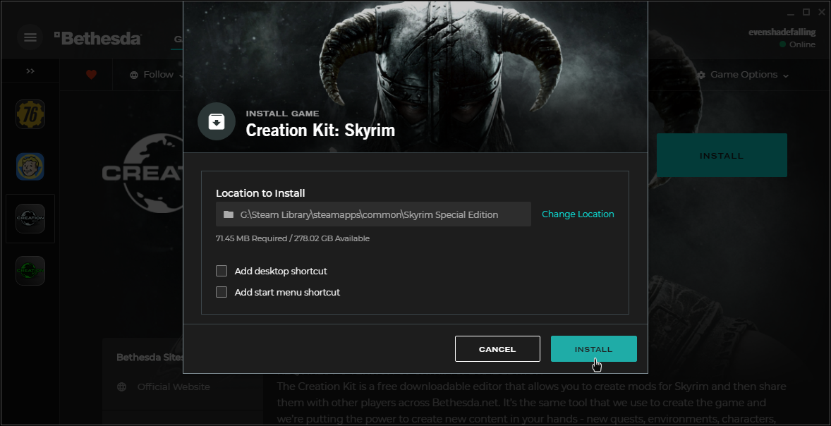 Creation Kit Installation Path